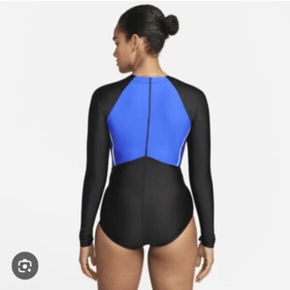 NWT Nike Women's Hydralock Sculpt Solid Long Sleeve One Piece Swimsuit - Picture 2 of 7